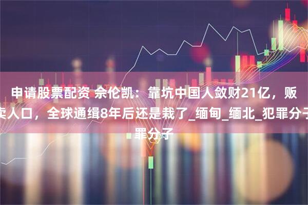 申请股票配资 佘伦凯：靠坑中国人敛财21亿，贩卖人口，全球通缉8年后还是栽了_缅甸_缅北_犯罪分子